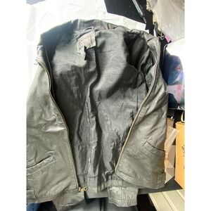 EUROPA Mens Leather Jacket Black Zipper Pockets Collared Size M